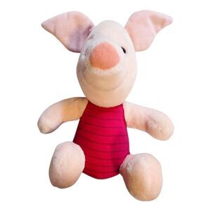 Piglet Plush Toy Stuffed Animal Pink Red Striped Shirt Soft Stuffed Small Kids
